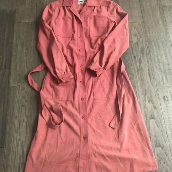 🔥sportrite🔥 | Vintage 1960’s Arnel triacetate fabric blush pink trench coat - Picture 6 of 16